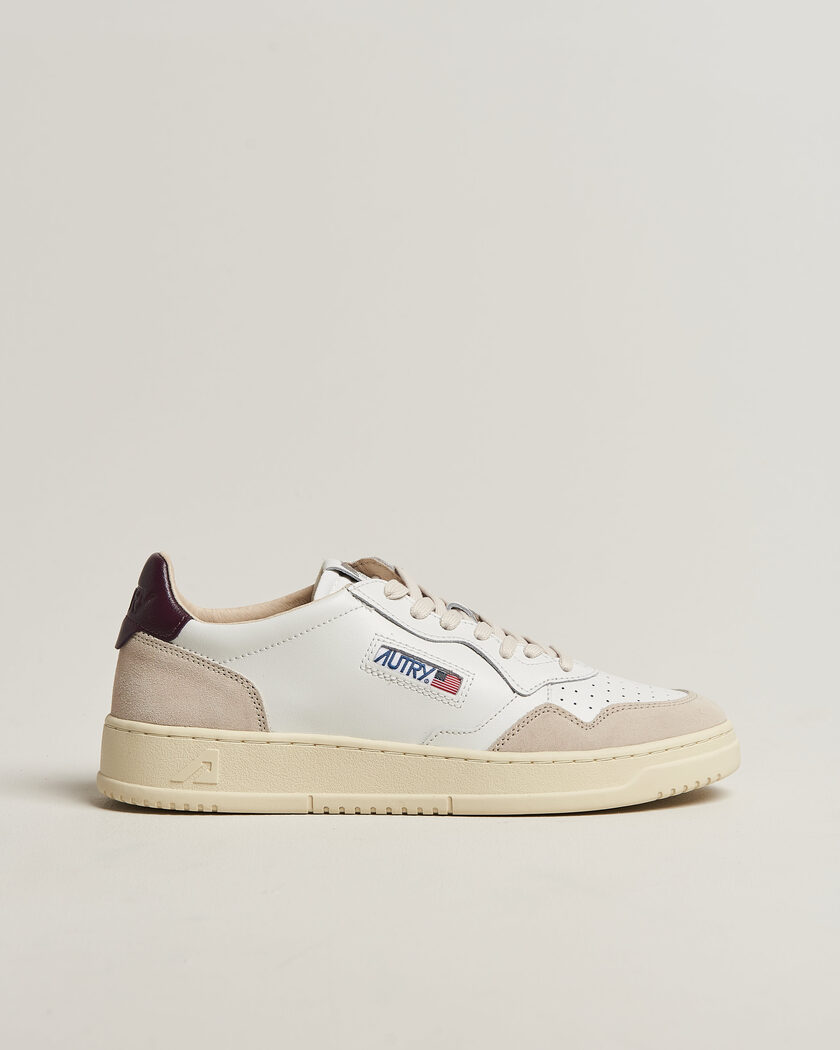 Autry Medalist Low Leather/Suede Sneaker White/Fig – Hvit
