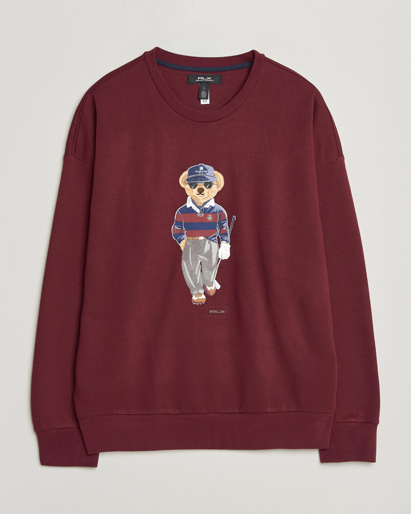 RLX Ralph Lauren Polo Ralph Lauren Magic Fleece Bear Sweatshirt Classic Wine – Rød