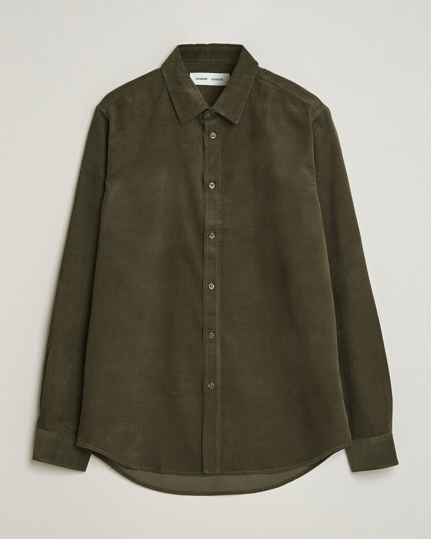 Samsøe Samsøe Liam Baby Cord Shirt Forest Night – Grønn