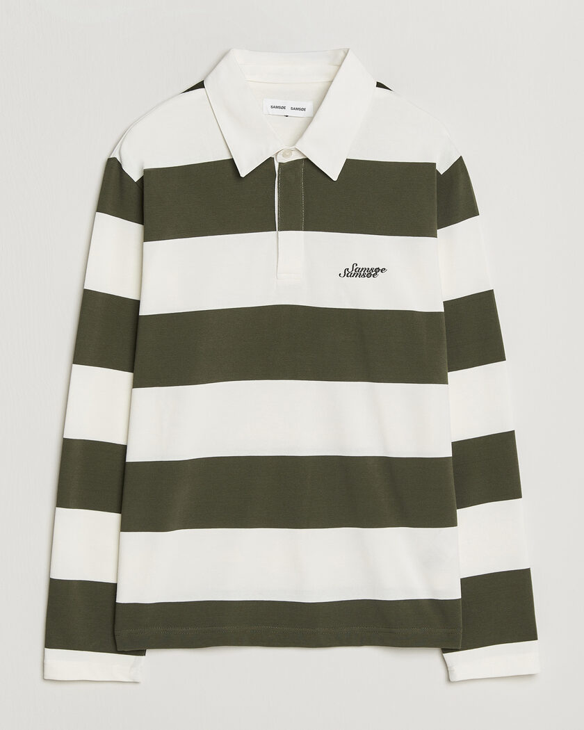 Samsøe Samsøe Kevin Barstriped Rugger Forest Night/White – Flerfarget