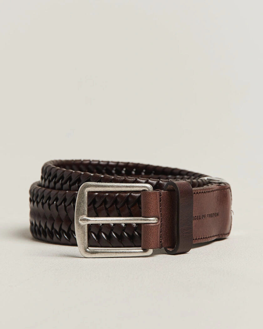 Tiger of Sweden Braidant Braided Belt Dark Brown – Brun