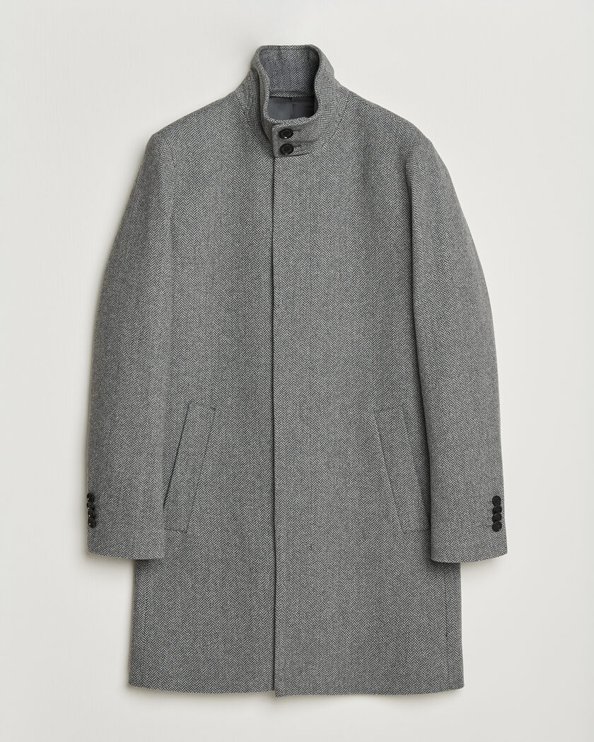 Tiger of Sweden Aleric Wool Herringbone Coat Fogy – Grå