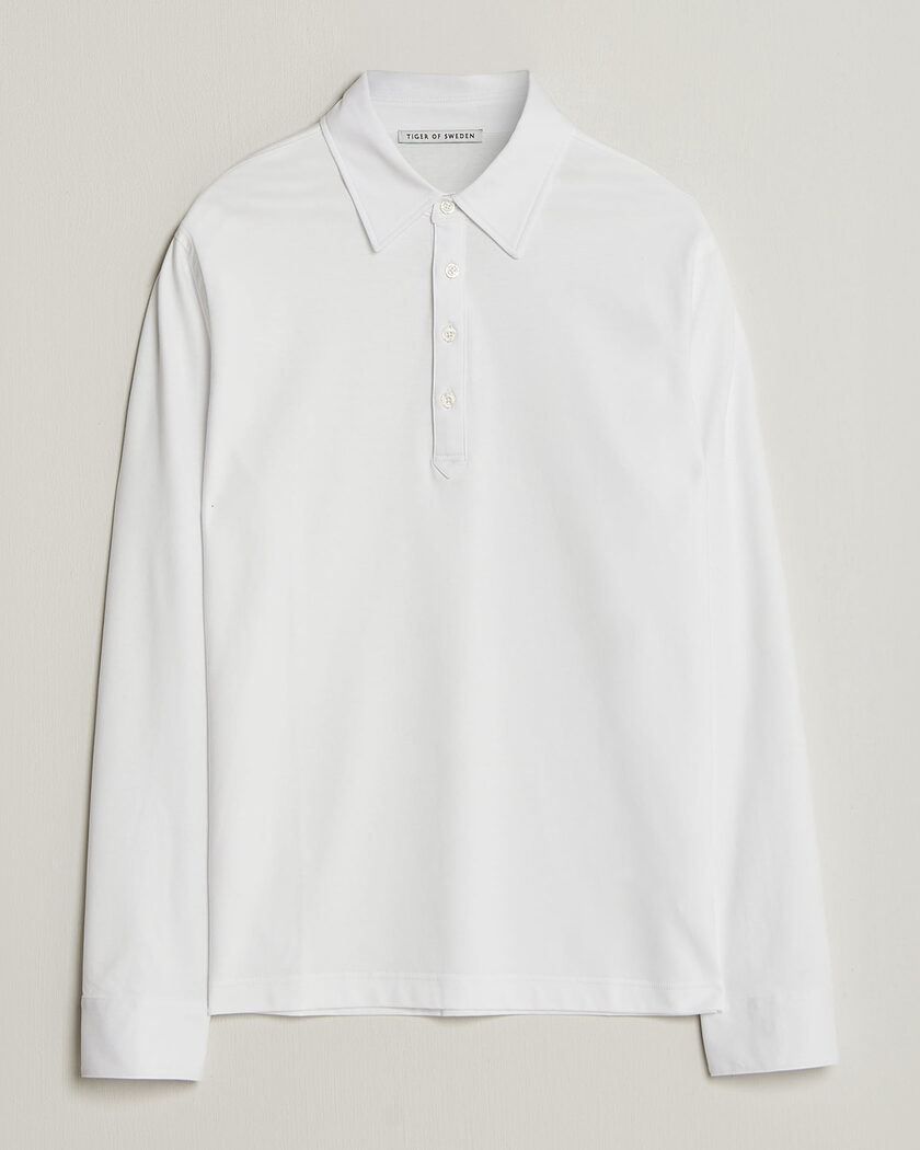 Tiger of Sweden Tanner Mercerized Cotton Polo Pure White – Hvit