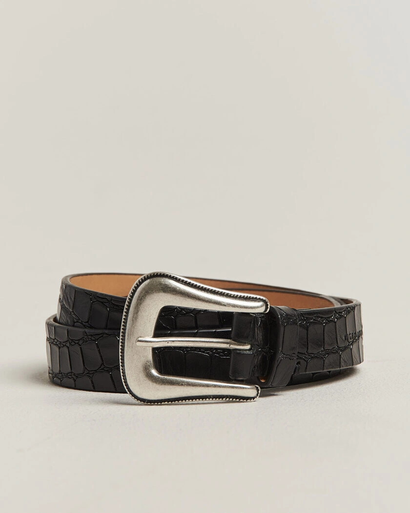 Tiger of Sweden Ecus Structured Leather Western Belt Black – Svart