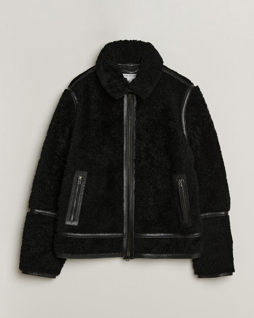 Tiger of Sweden Viggo Shearling Jacket Black – Svart