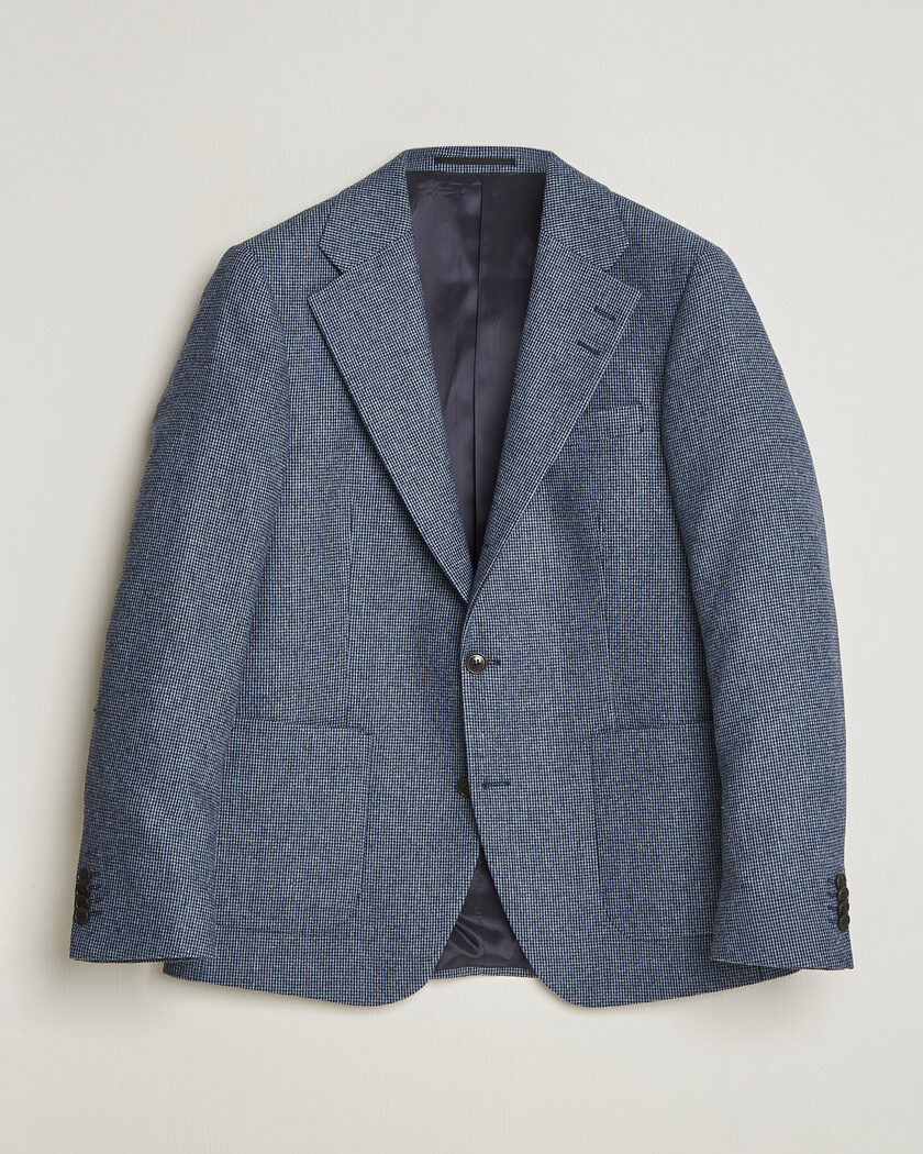 Tiger of Sweden Easer Wool Pepita Blazer Iron Haze – Blå