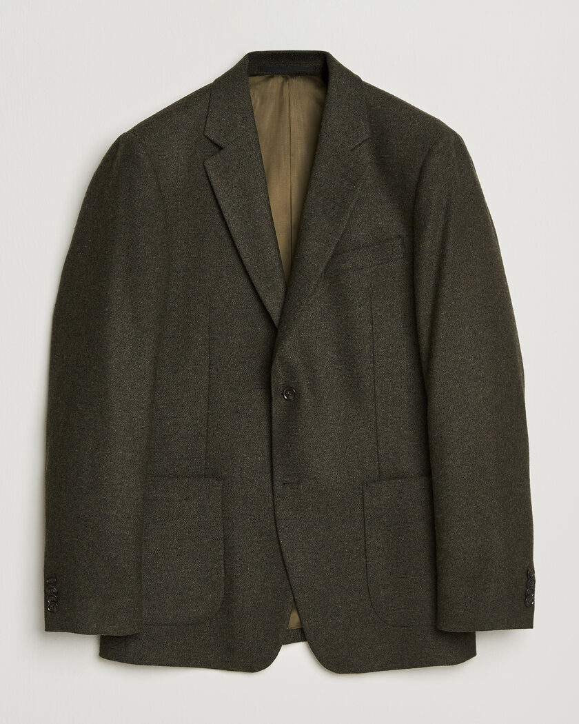  Tiger of Sweden Justin Wool Flannel Suit Blazer Muted Canopy – Grønn