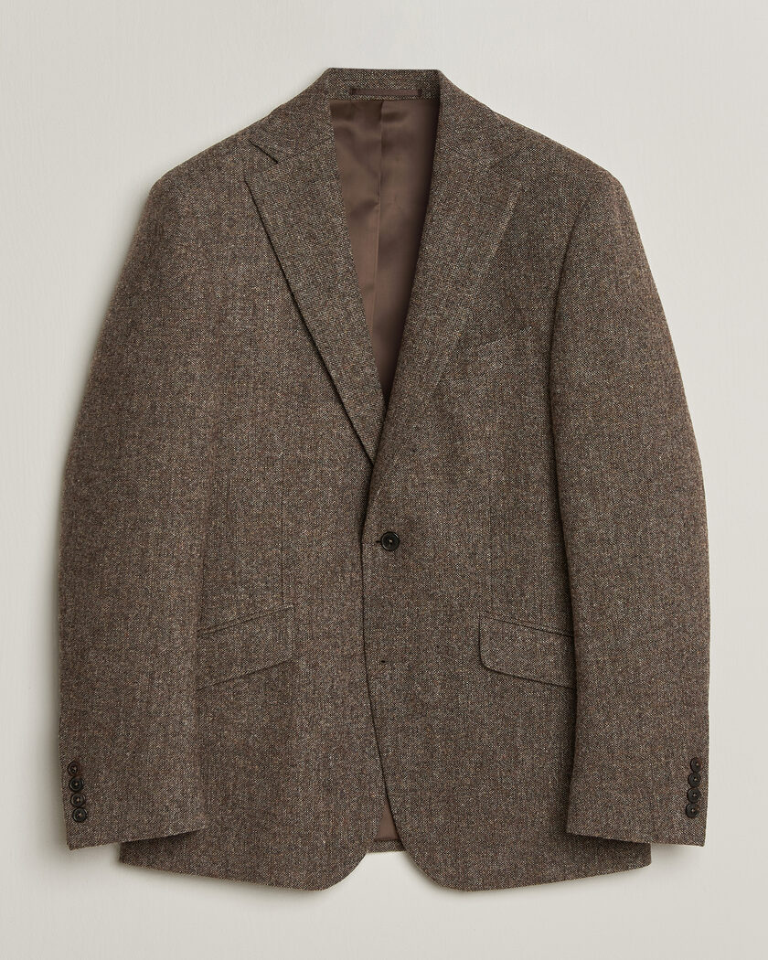 Walker Slater Edward Shetland Wool Donegal Blazer Tobacco – Brun