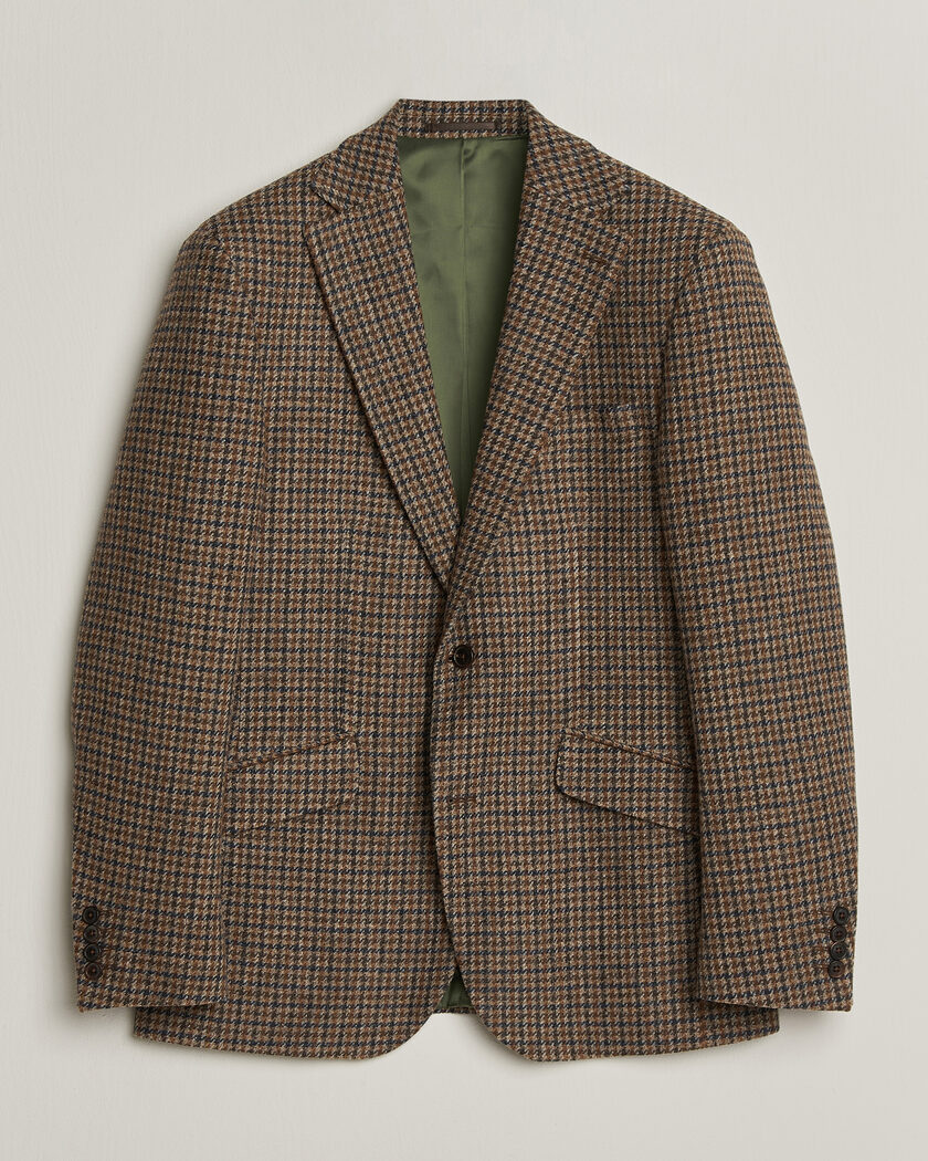 Walker Slater Edward Lambswool Puppytooth Blazer Sandstone – Brun