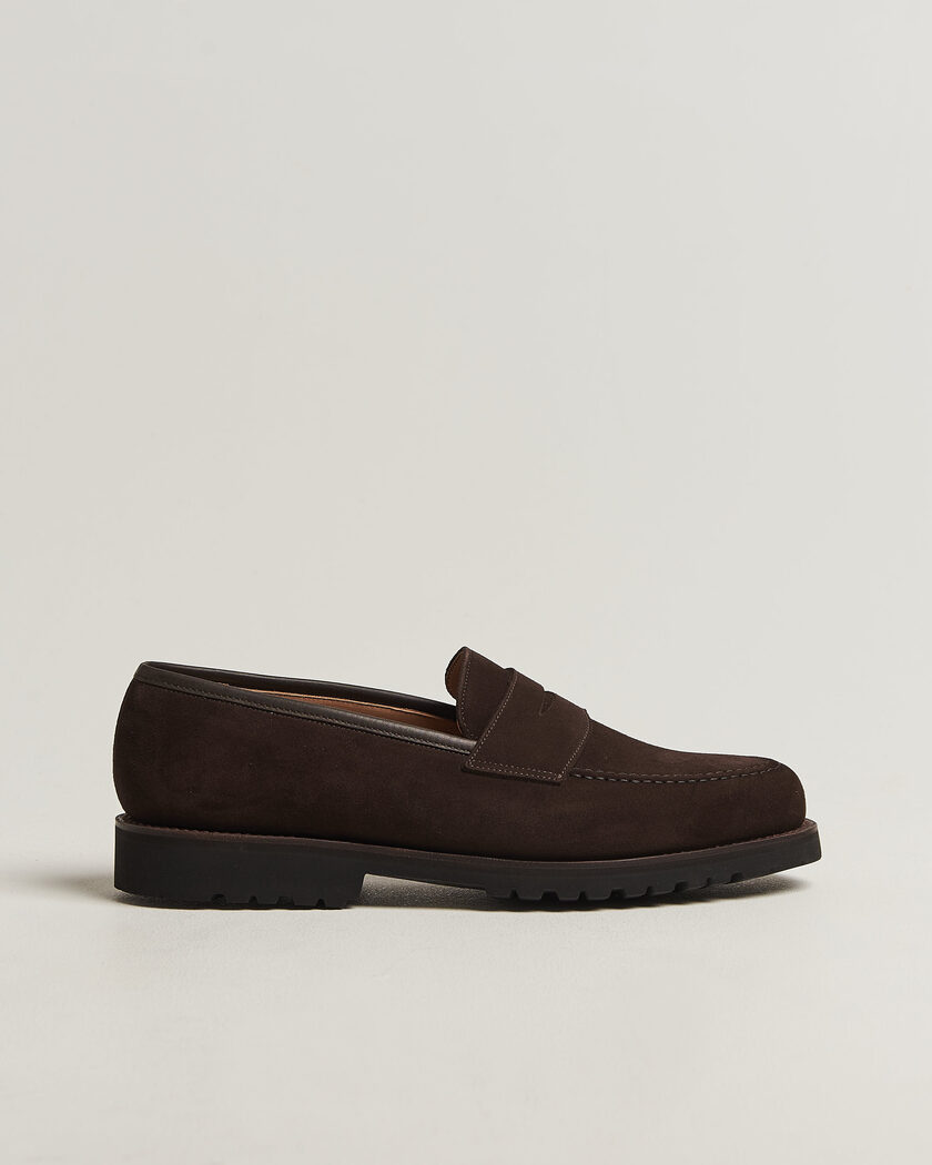 Crockett & Jones Boston 2 VI-Lite Loafer Dark Oak Suede – Brun