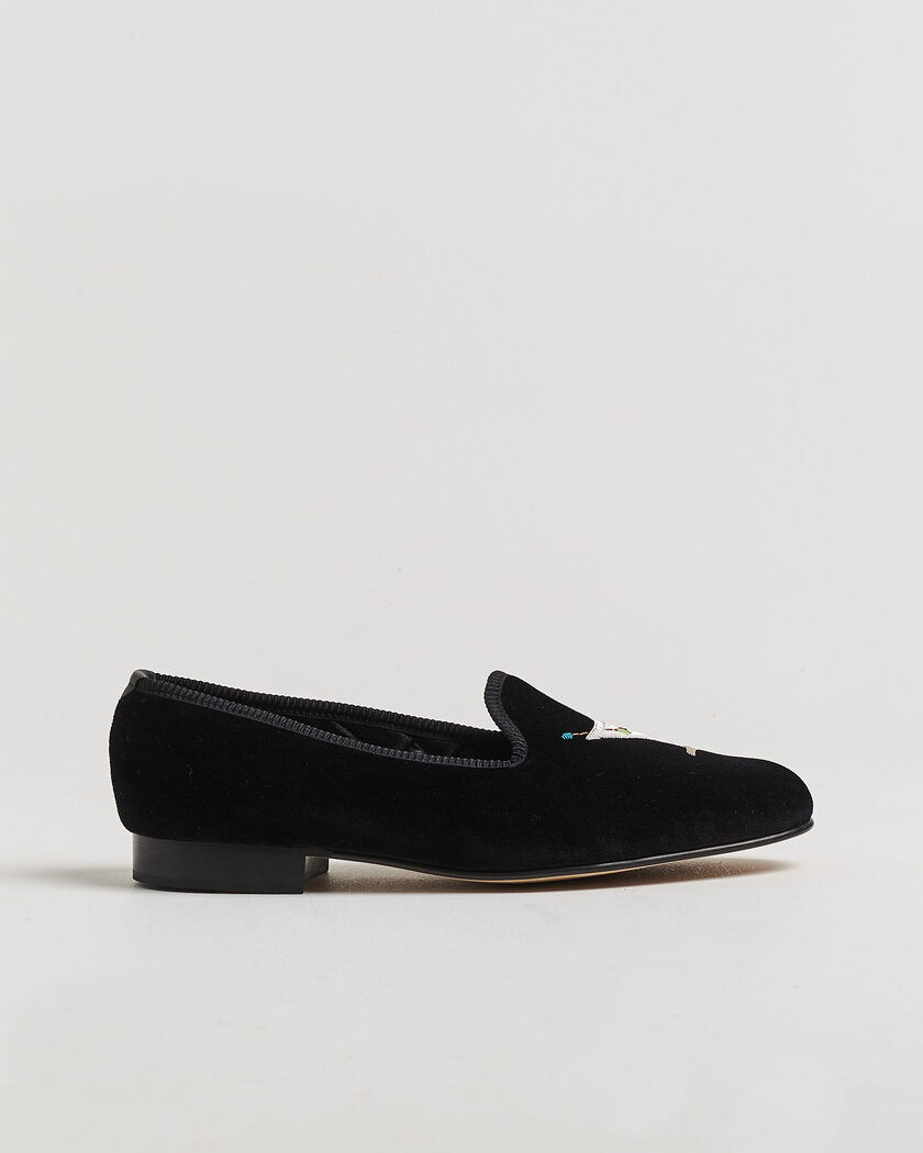 Bowhill & Elliott Martini Venetian Pump Black Velvet – Svart