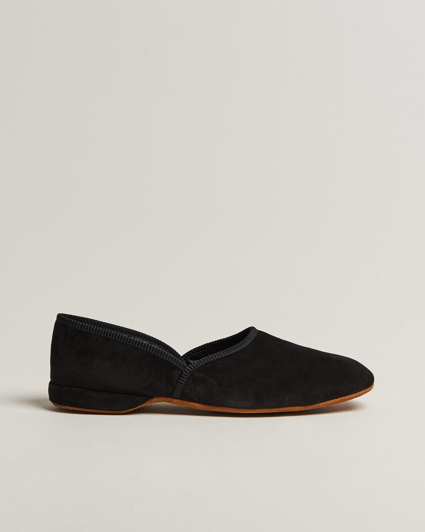 Bowhill & Elliott Grecian Indoor Slippers Navy Suede – Blå