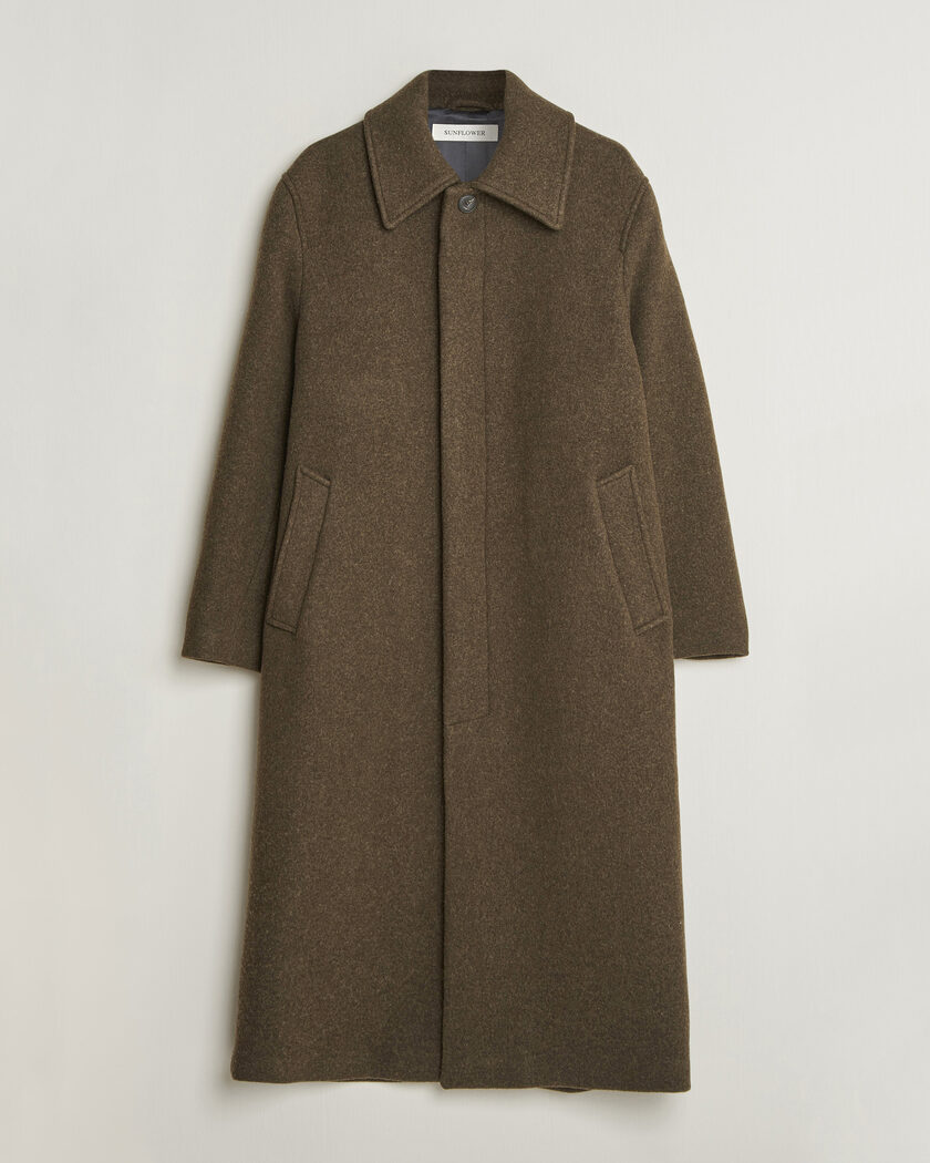 Sunflower Wool Blend Winter Coat Green Moss – Grønn