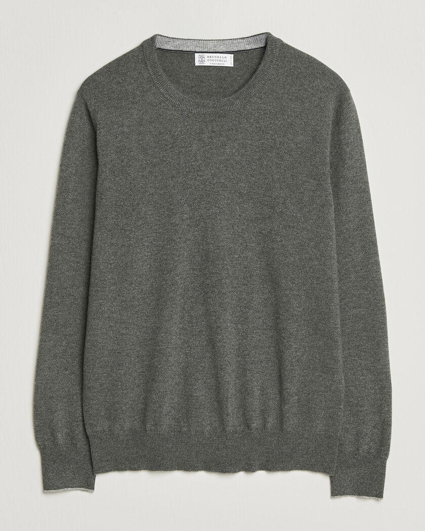 Brunello Cucinelli 2 Ply Cashmere Pullover Forest Green – Grønn