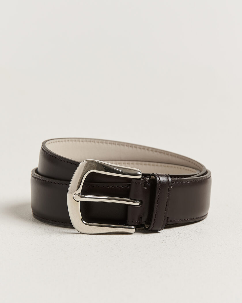 Brunello Cucinelli Calf Leather Belt Dark Brown – Brun