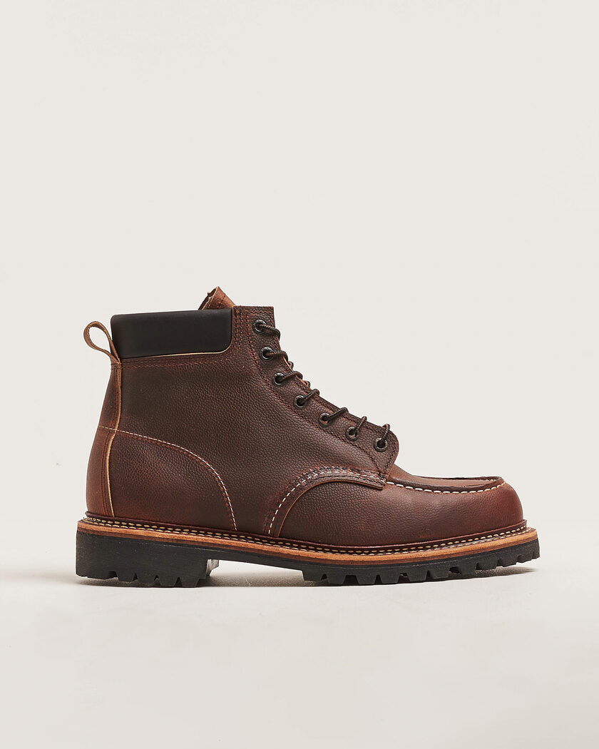 Red Wing Shoes Norway Moc Toe Boot Copper Rough/Though Leather – Brun