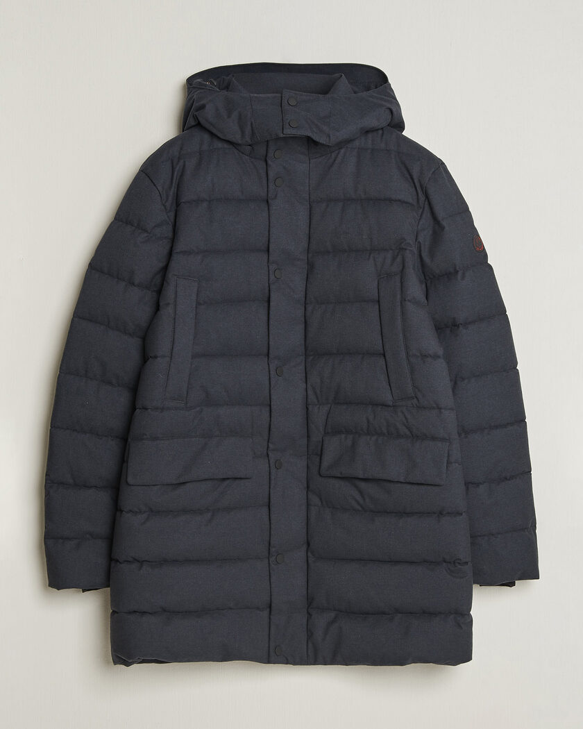 Save The Duck Byrne Padded Flannel Coat Navy Blue Melange – Blå