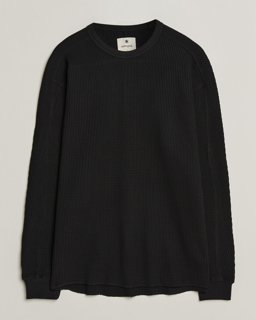 Snow Peak Heavyweight Waffle Pullover Black – Svart