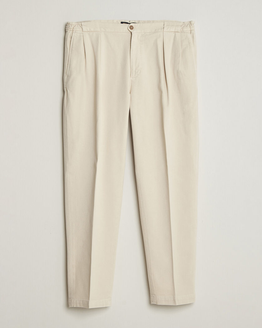 Briglia 1949 Portobello Loose Fit Cotton Trousers Ecru – Hvit