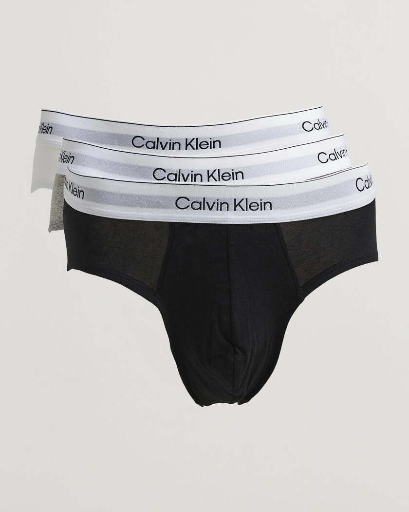 Calvin Klein 3-Pack Icon Cotton Stretch Hip Brief White/Black/Grey – Flerfarget
