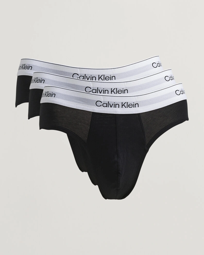 Calvin Klein 3-Pack Icon Cotton Stretch Hip Brief Black – Svart