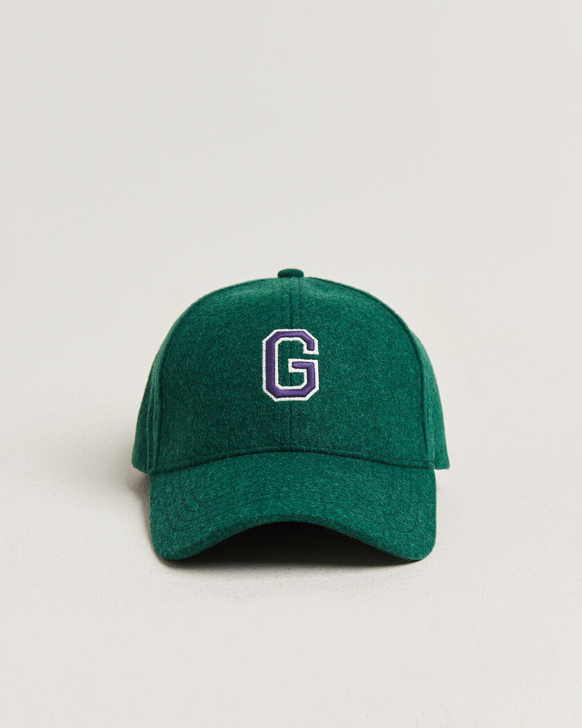 Gant G Badge Wool Melton Cap Dark Emerald – Grønn