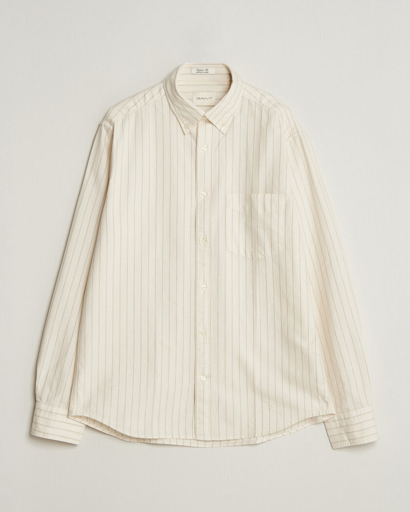Gant Regular Fit Archive Oxford Striped Shirt Cream – Hvit