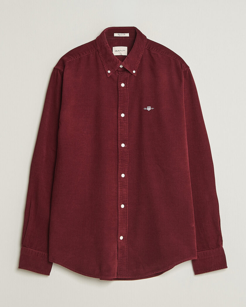 Gant Regular Fit Corduroy Shirt Deep Grape Wine – Rød