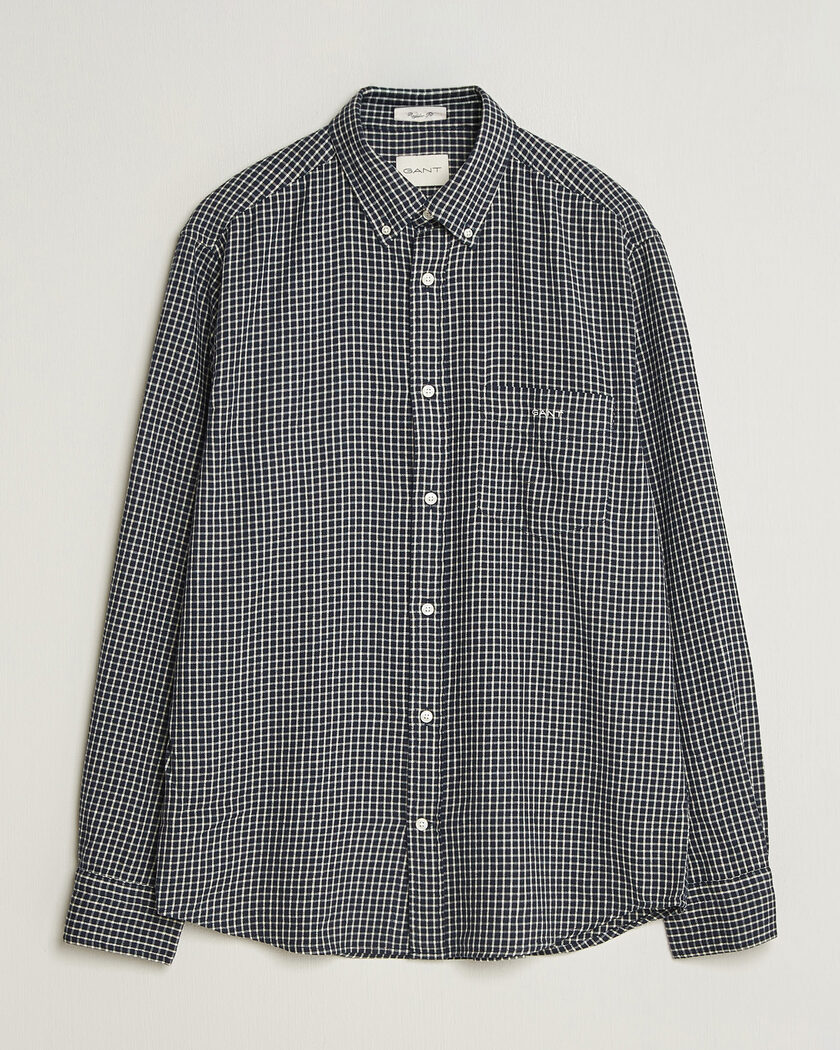  Gant Regular Fit Windblown Flannel Checked Shirt Evening Blue – Blå