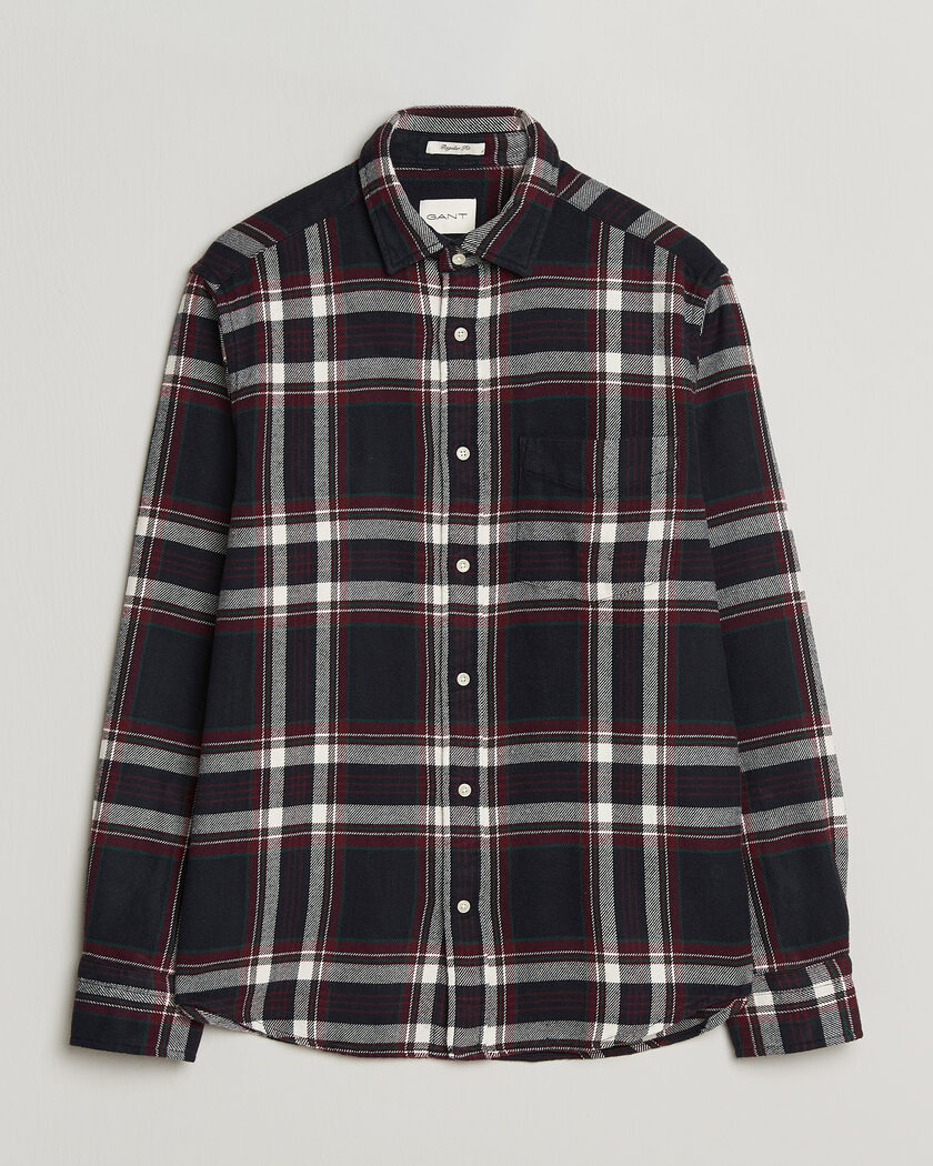 Gant Regular Fit Flannel Checked Overshirt Evening Blue – Blå