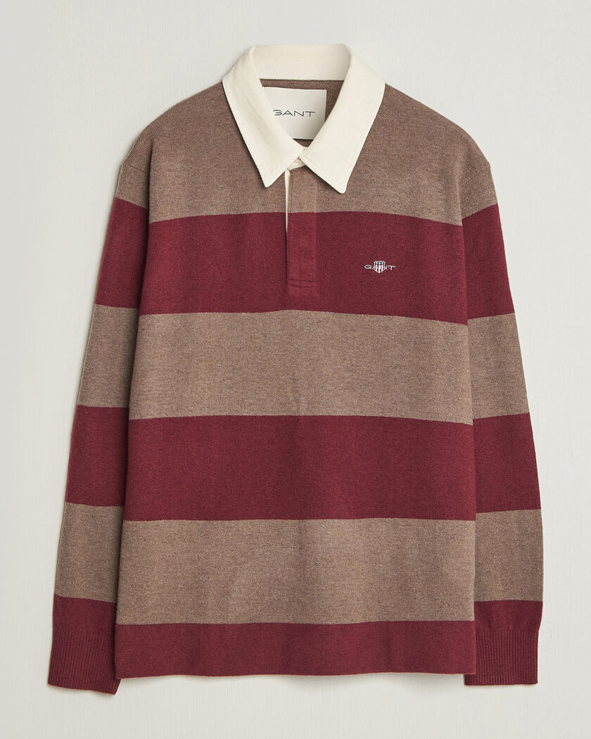 Gant Lambswool Barstriped Rugger Deep Grape Wine – Flerfarget