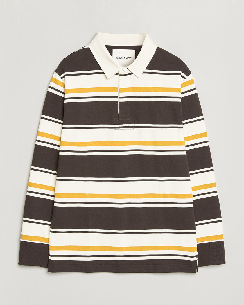 Gant Striped Heavy Rugger Charred Wood Brown – Flerfarget