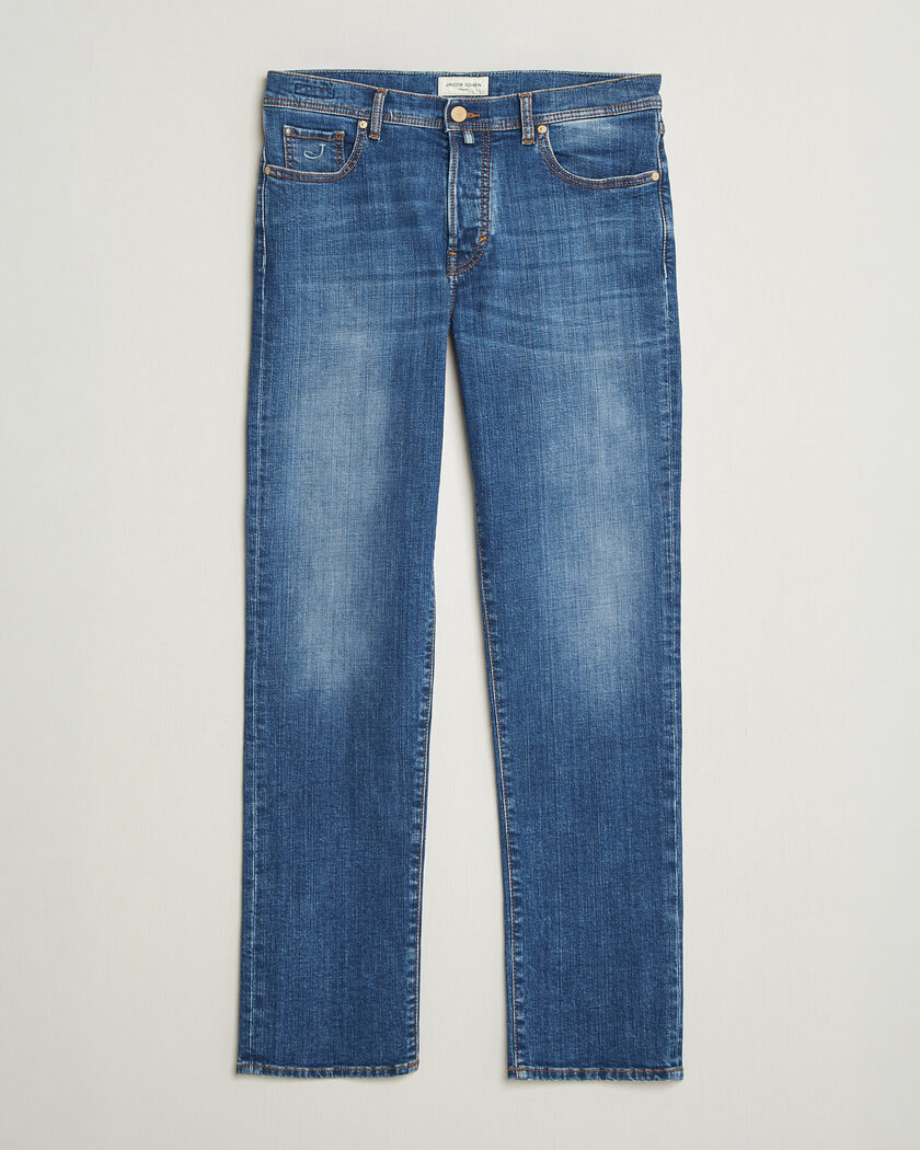 Jacob Cohën Edos Regular Straight Fit Jeans Mid Blue – Blå
