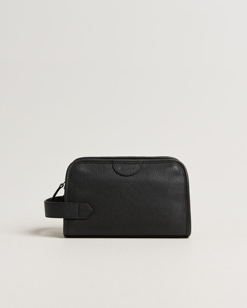 Gant Grained Leather Wash Bag Black – Svart