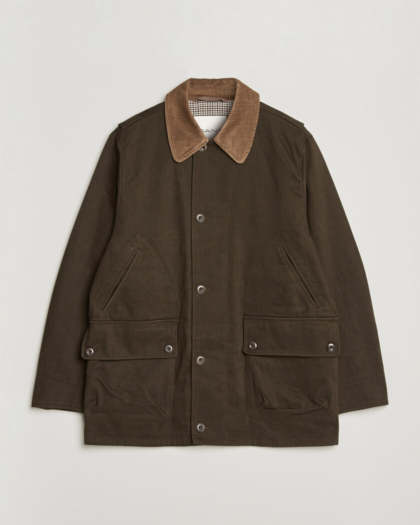 Gant Moleskin Decker Jacket Dark Moss Green – Grønn