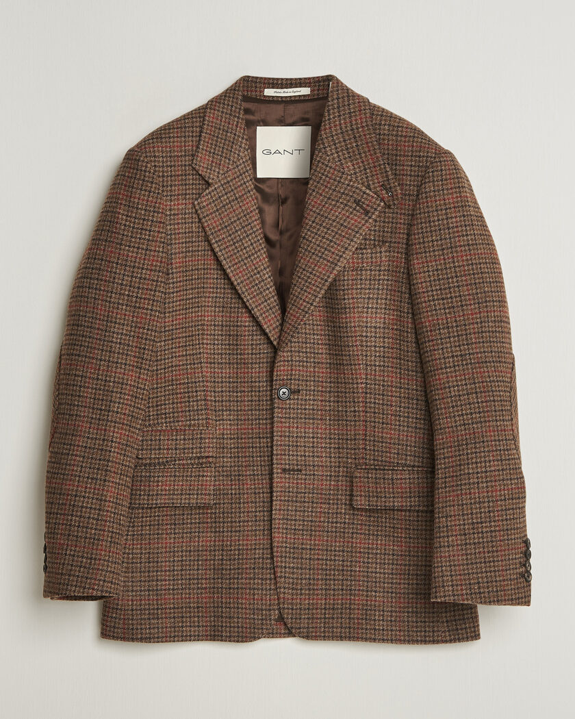 Gant British Tweed Blazer Shadow Brown – Brun