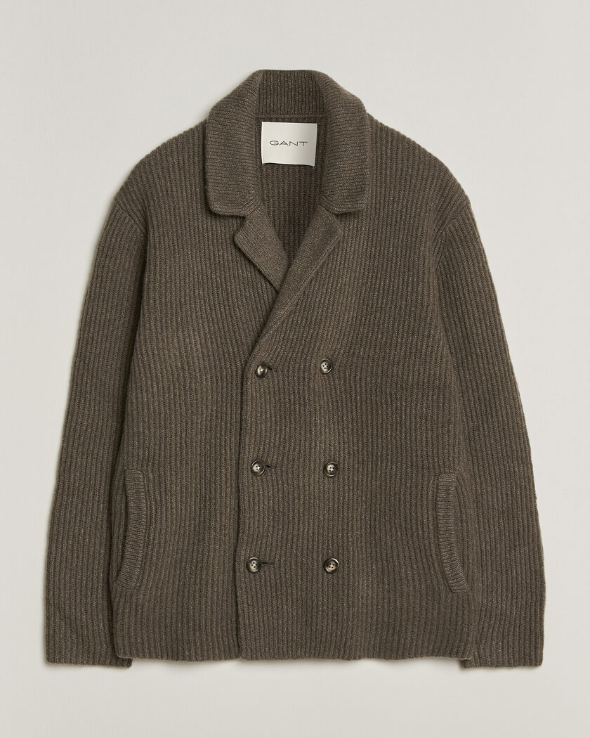 Gant Wool/Yak Knitted Cardigan Faded Taupe – Brun