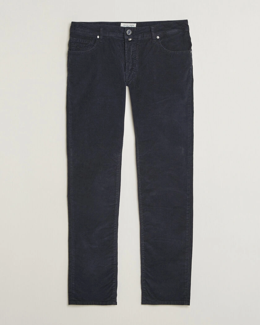 Jacob Cohën Nick Slim Fit Cotton Trousers Navy – Blå