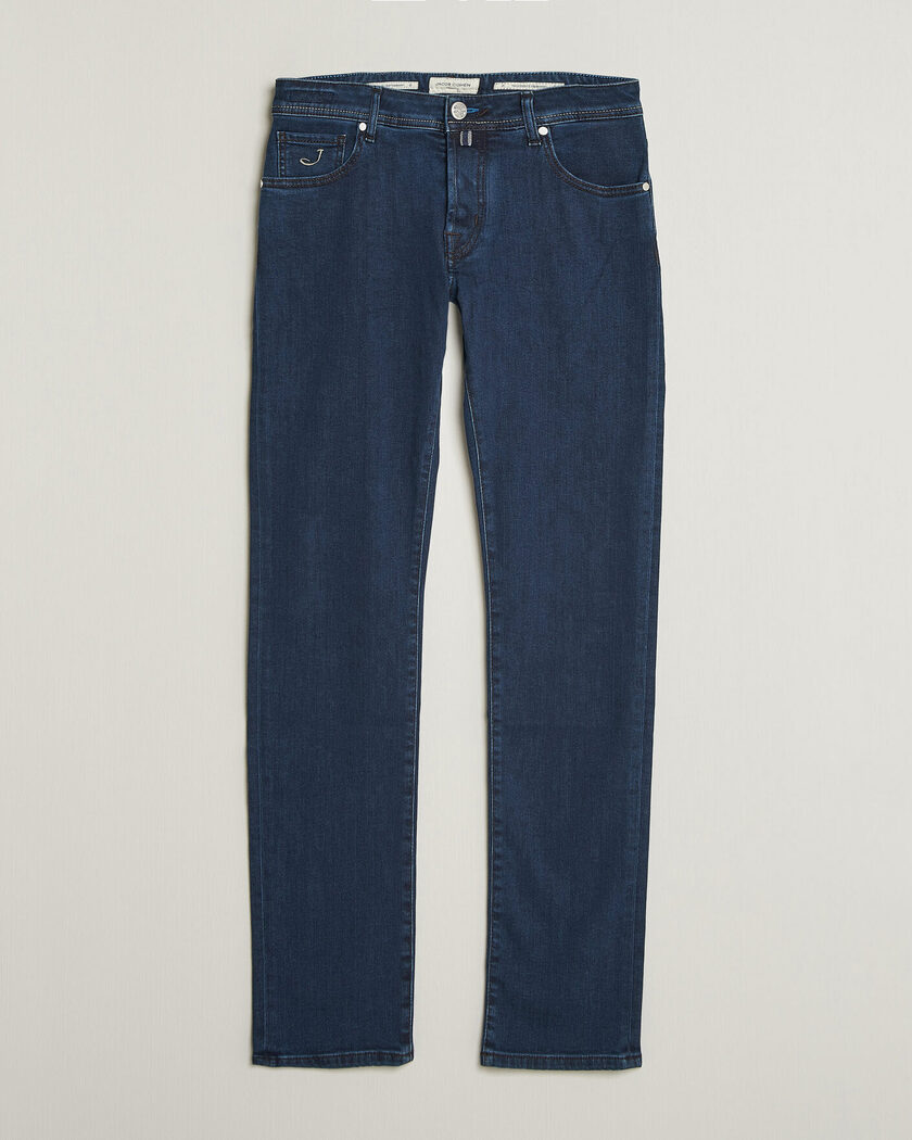 Jacob Cohën Nick Slim Fit Washed Stretch Jeans Dark Blue – Blå