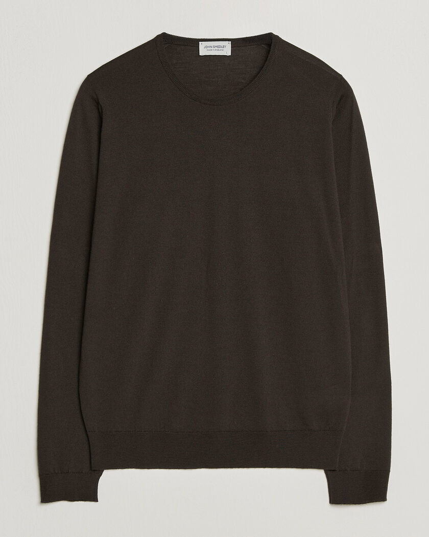 John Smedley Lundy Extra Fine Merino Crew Neck Faulkner Brown – Brun