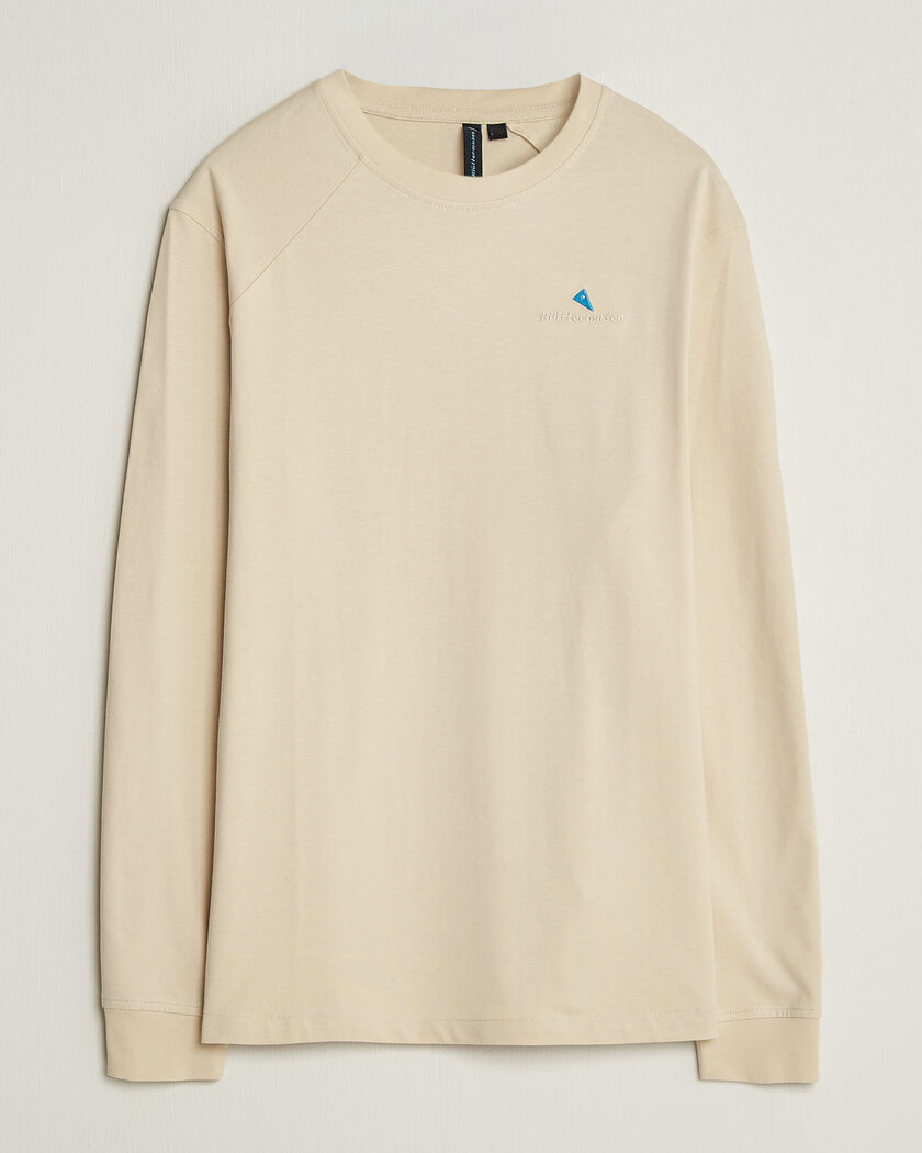 Klättermusen Root Long Sleeve Logo T-Shirt Clay – Hvit
