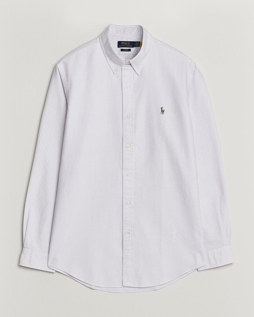 Polo Ralph Lauren Custom Fit Striped Oxford Shirt Lilac/White – Lilla