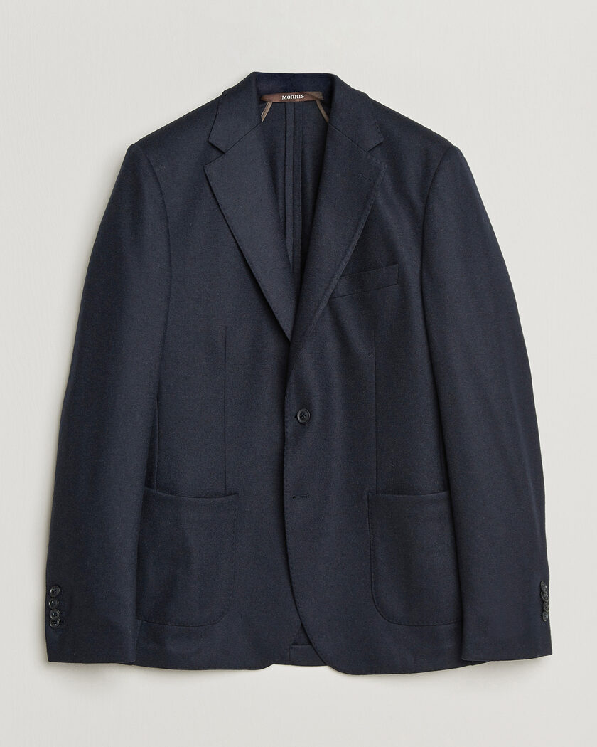 Morris Wool Jersey Blazer Navy – Blå