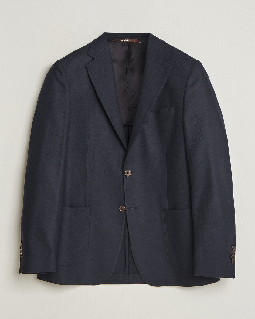 Morris Flannel Suit Blazer Navy – Blå
