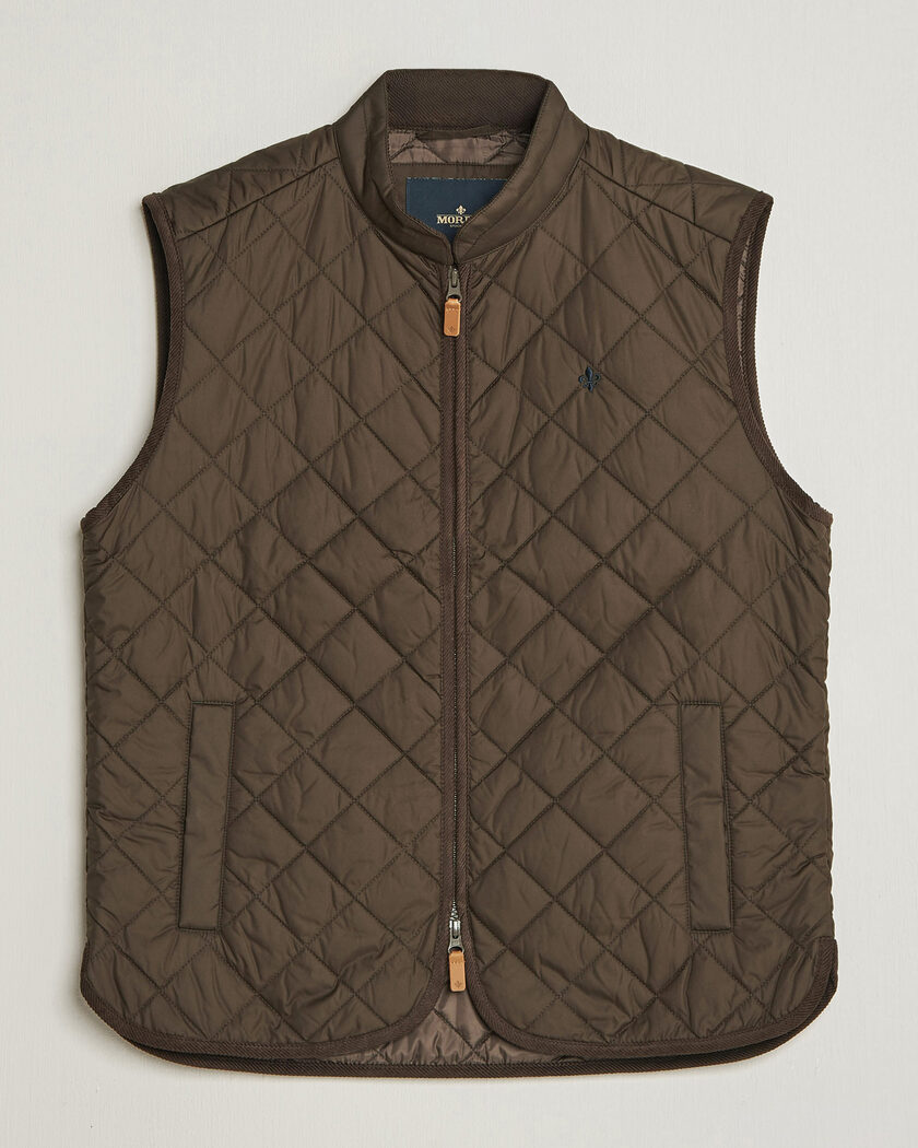Morris Teddy Quilted Vest Brown – Brun