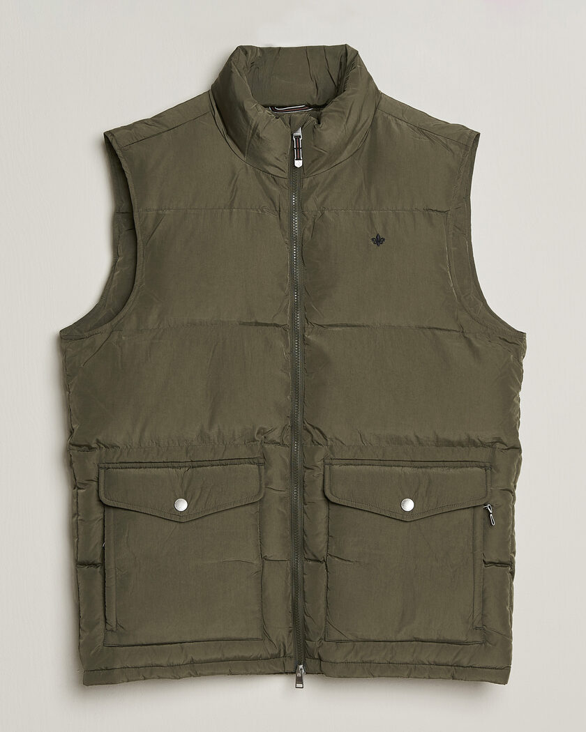 Morris Lennox Puffer Vest Olive – Grønn