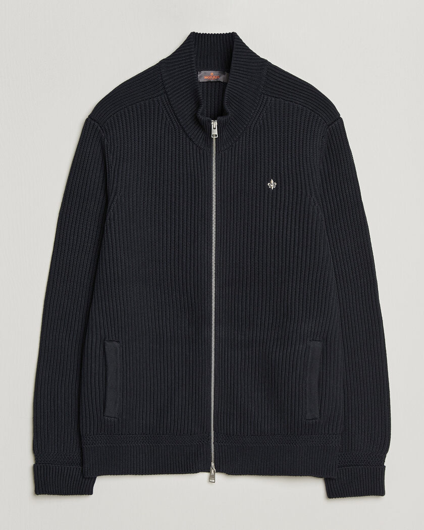 Morris Duncan Zip Cardigan Old Blue – Blå