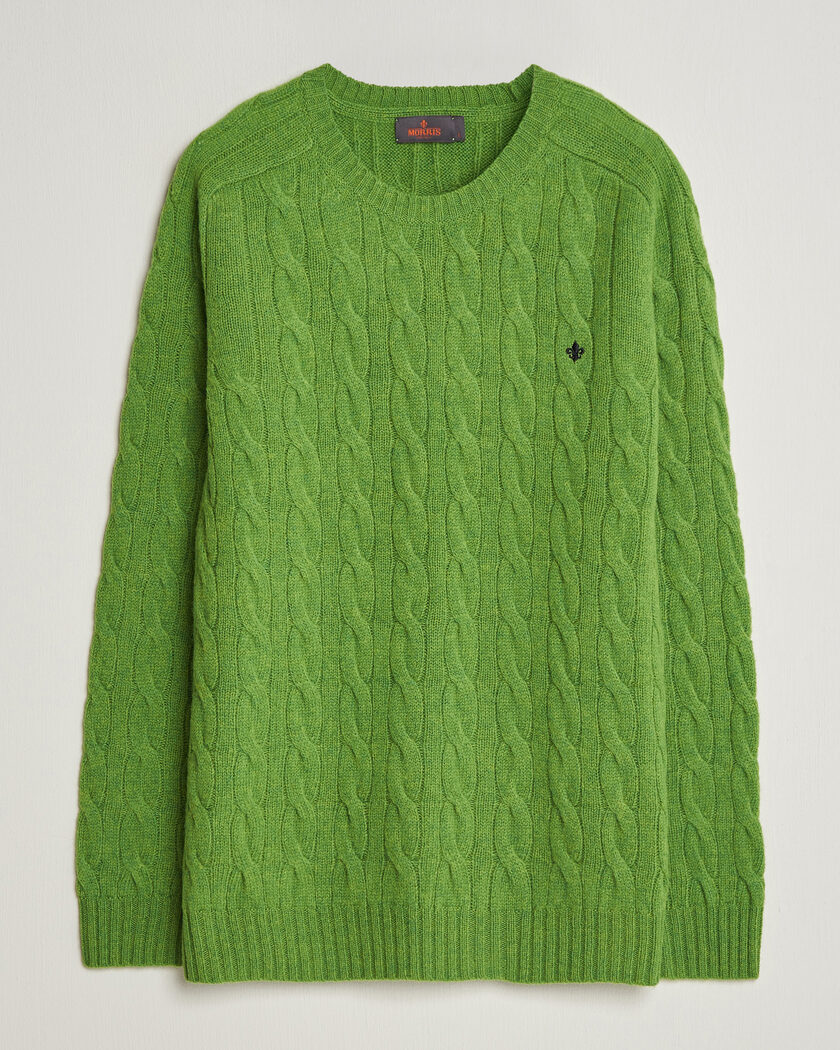 Morris Archard Cable Sweater Green – Grønn