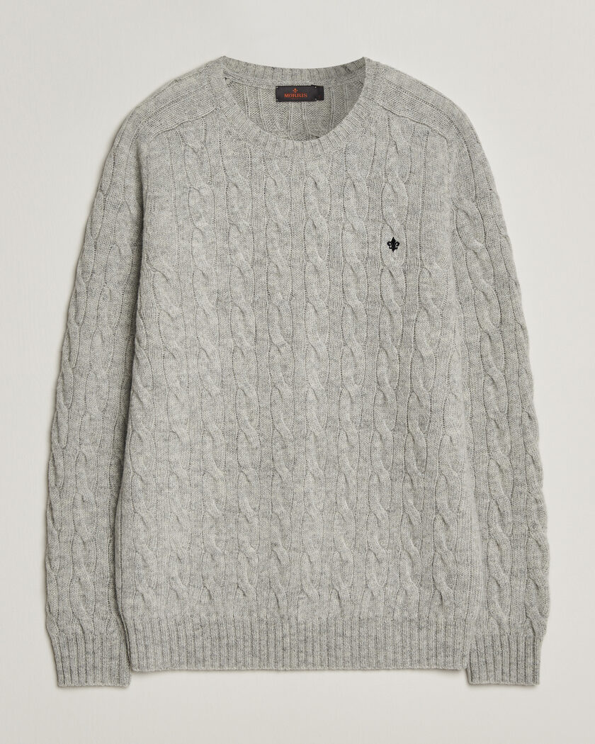 Morris Archard Cable Sweater Grey – Grå