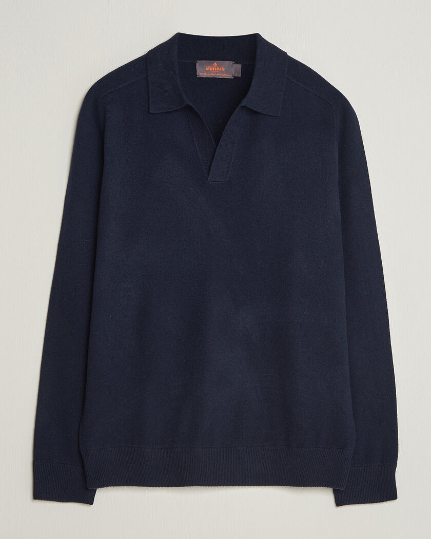 Morris Wilfred Cashmere Resort Polo Navy – Blå
